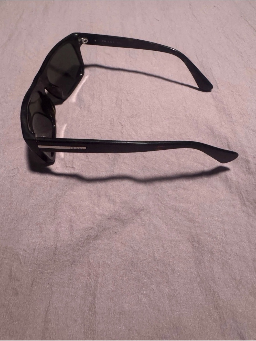 Prada Black Rectangular Sunglasses with Dark Lenses - Picture 3 of 5